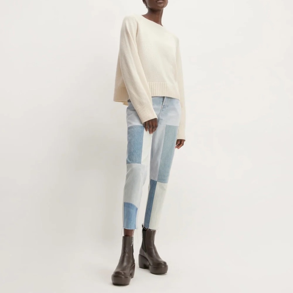 Everlane The '90s Cheeky® Mended Jean Patched Indigo Size 23